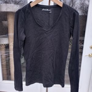 Eddie Bauer Black Long Sleeve Cotton Tee  Size Small